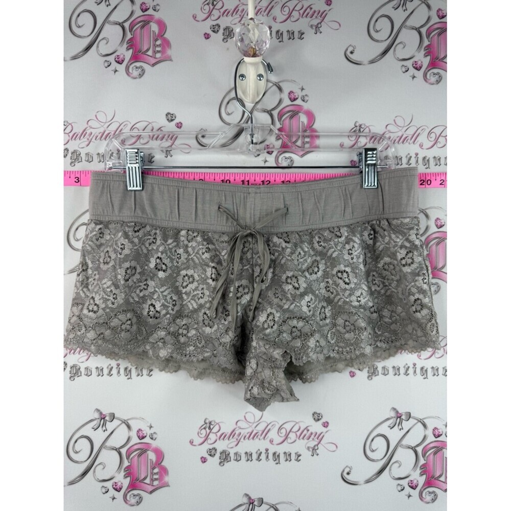 La senza shorts Lace-Trim floral Sleep Shorts in Gray comfortable cozy feminine
